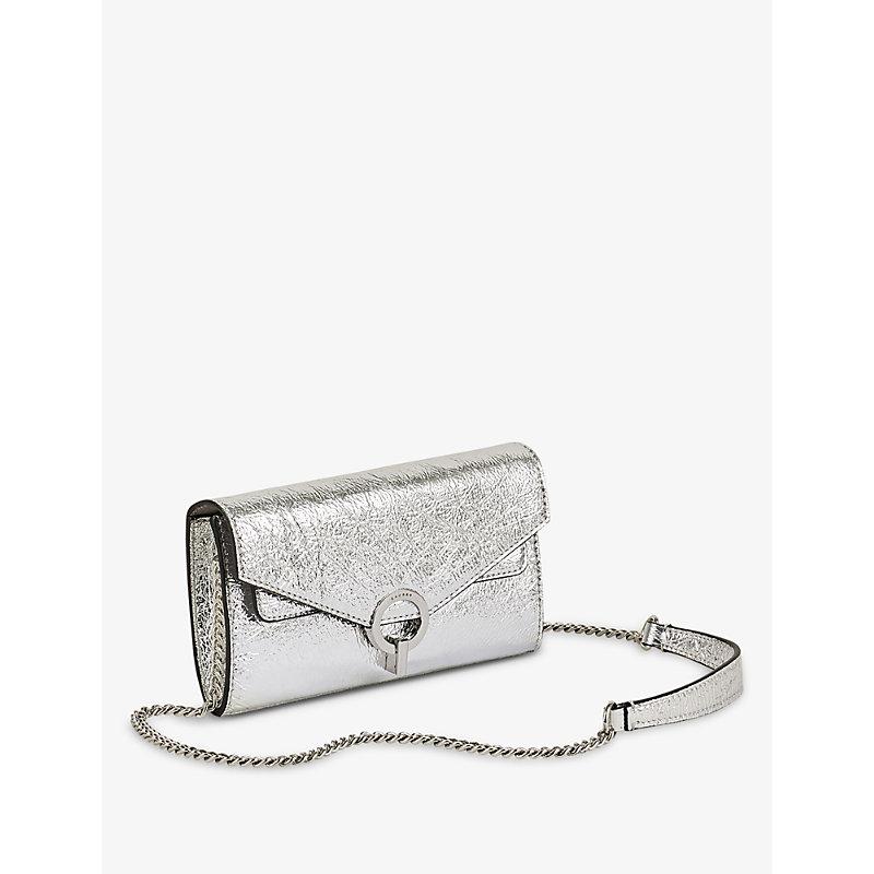 Yza Pocket metallic leather clutch bag