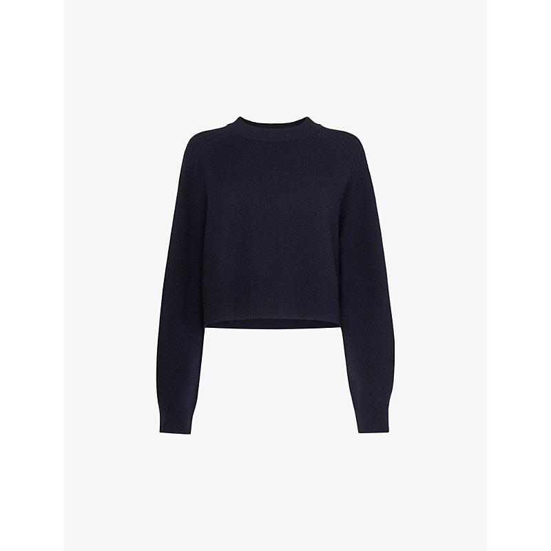 Cropped relaxed-fit wool jumper