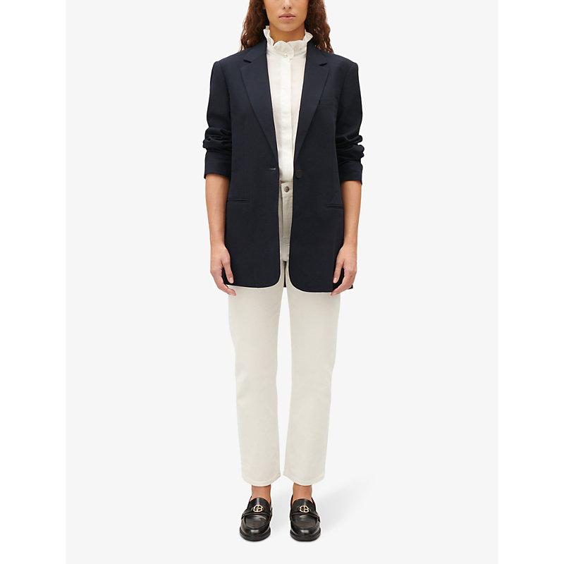 Oversized single-breasted stretch-woven blazer