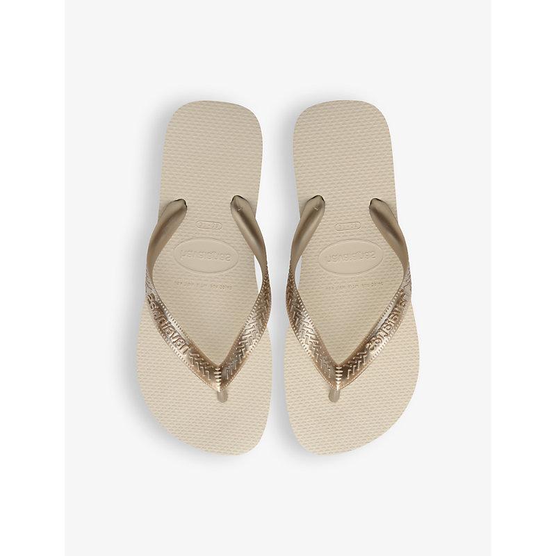 Tiras logo-embossed rubber flip-flops