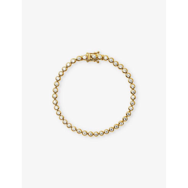 Tennis Round 18ct yellow-gold vermeil plated sterling-silver and cubic zirconia bracelet