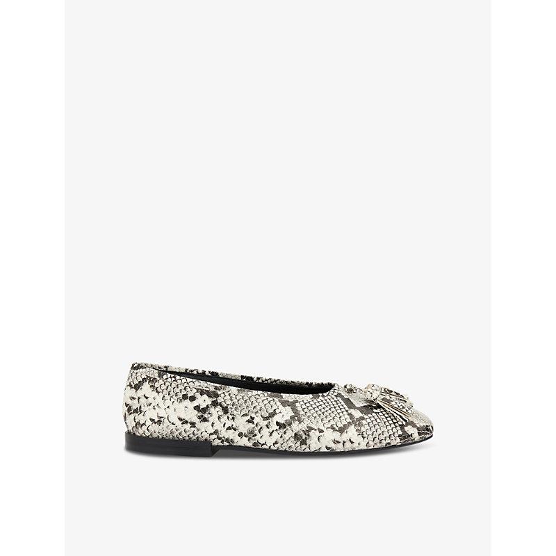 Cilou tassel snake-embossed leather ballet flats