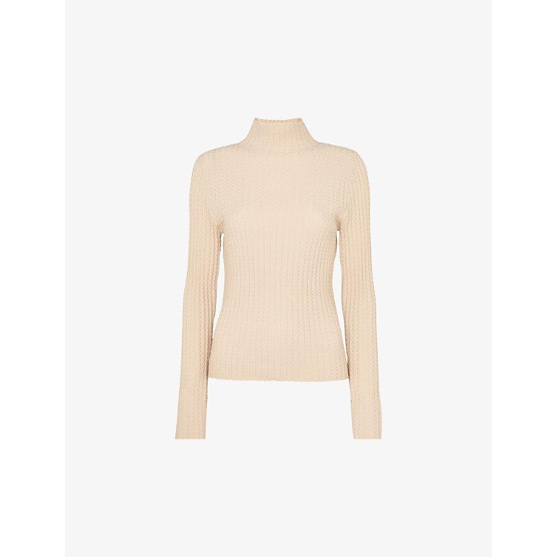 Textured slim-fit woven jumper