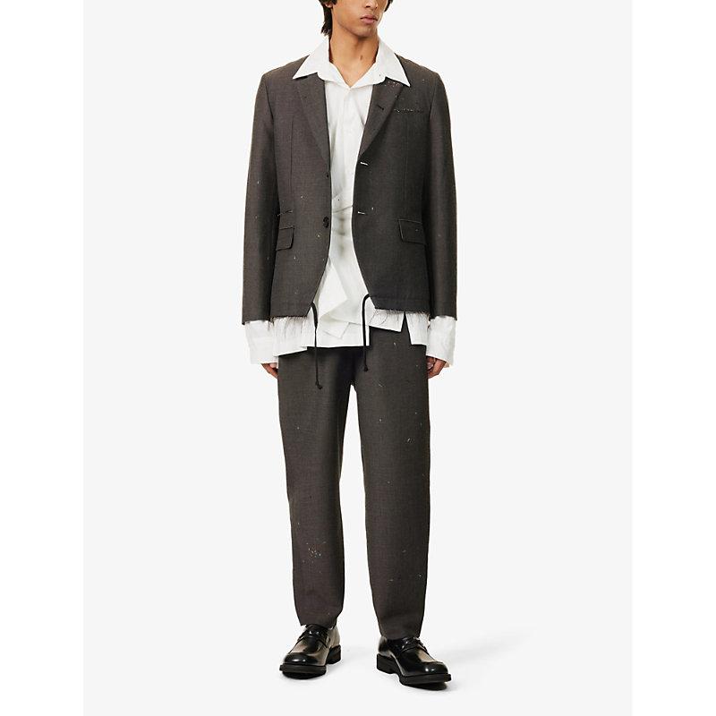 Scatter cross-stitch single-breasted woven blazer