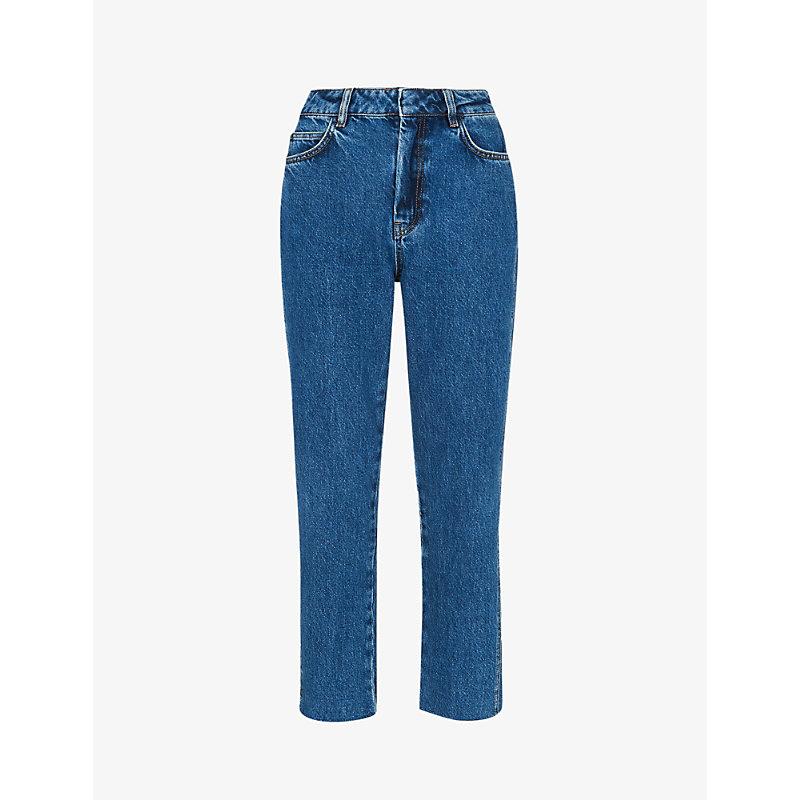 Authentic slim-leg high-rise cropped organic-denim jeans