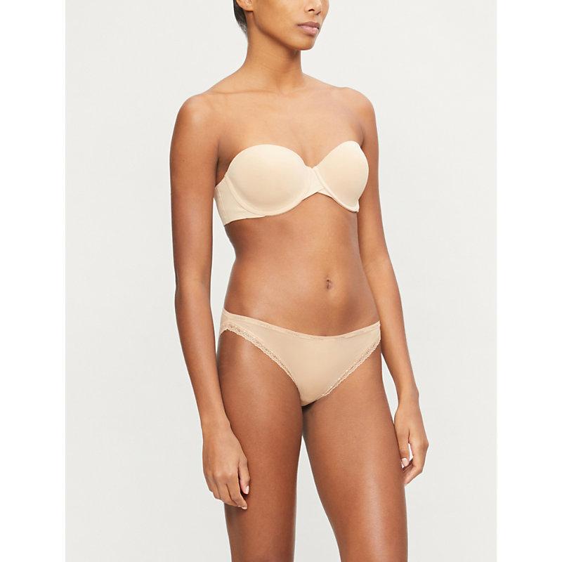 Underwired microfibre strapless bra