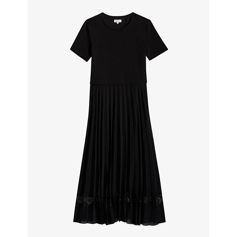 Telie pleated cotton midi dress