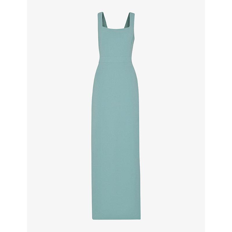 Mila square-neck stretch-recycled-polyester maxi dress