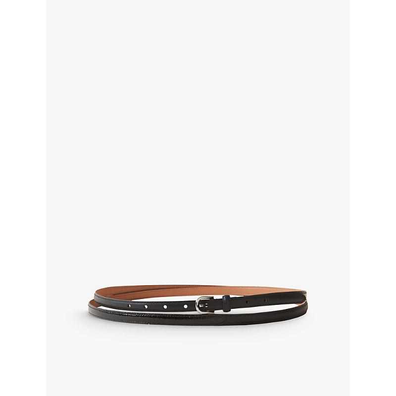 Slim leather belt