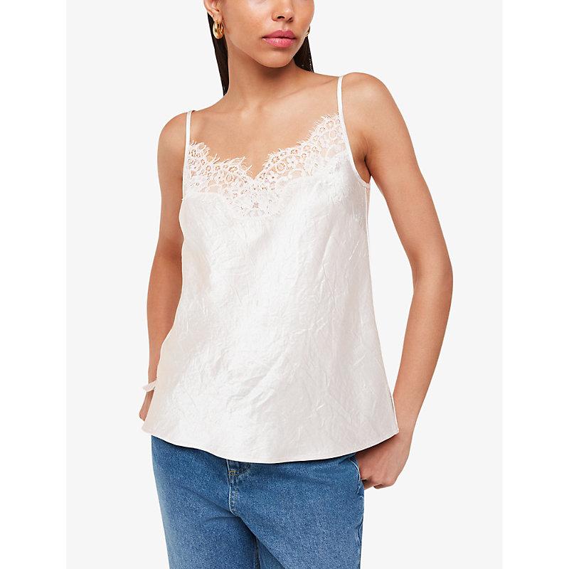 Lace-trim regular-fit satin cami