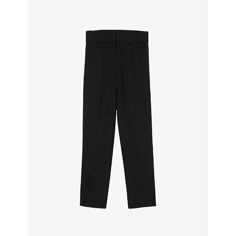 Straight-leg high-rise stretch-woven trousers