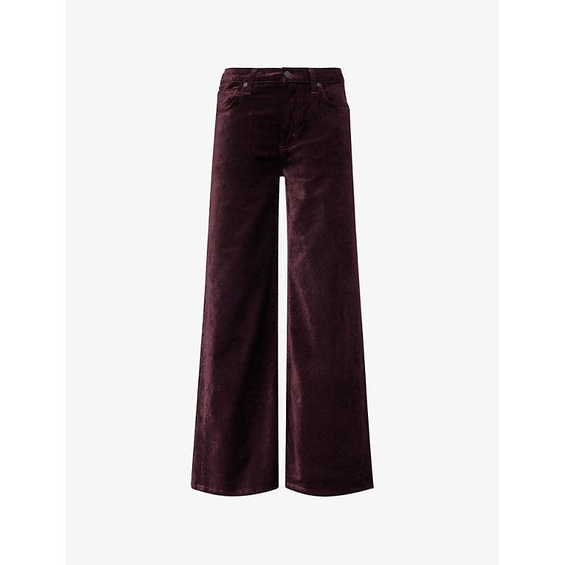 Loli Baggy wide-leg mid-rise velvet trousers