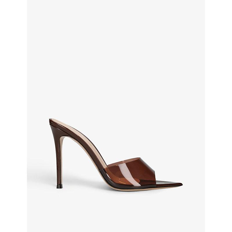 Elle 105 leather and PVC heeled mules