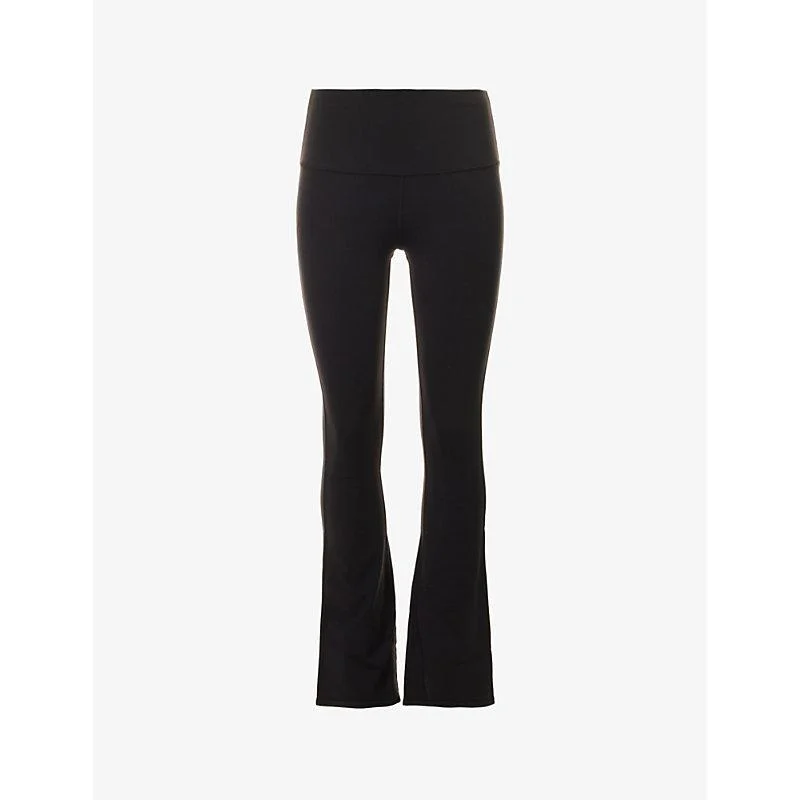 Airbrush flared-leg high-rise stretch-woven leggings