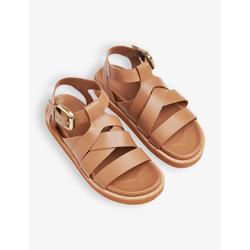 Ezra multi-strap flat leather sandals