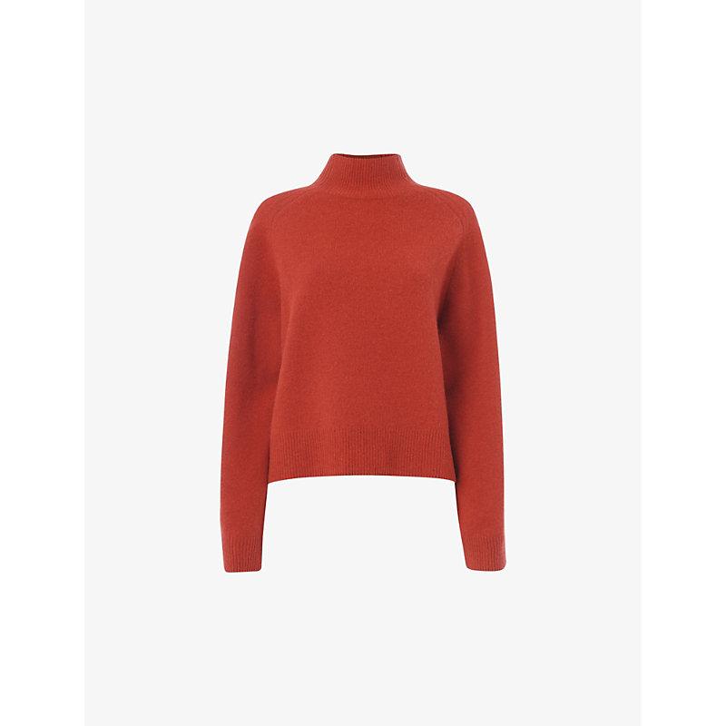 Funnel-neck relaxed-fit wool jumper