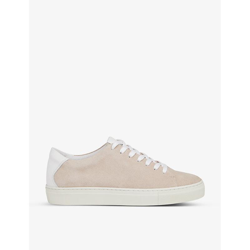 Raife logo-embossed suede low-top trainers