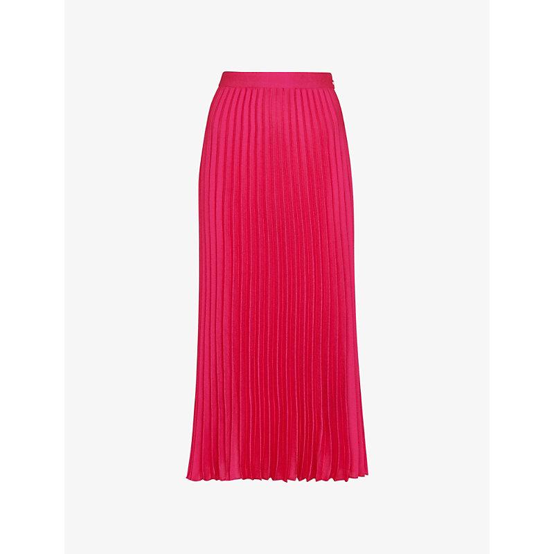 Katie pleated stretch-woven midi skirt