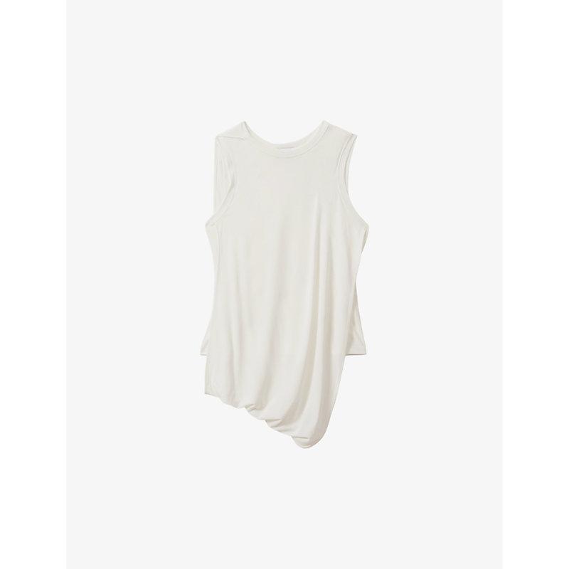 Elva draped-panel woven top