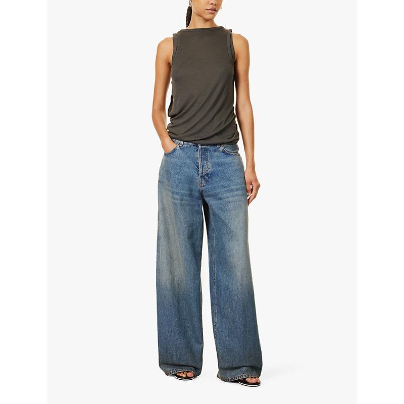 Bethany wide-leg organic-cotton denim jeans