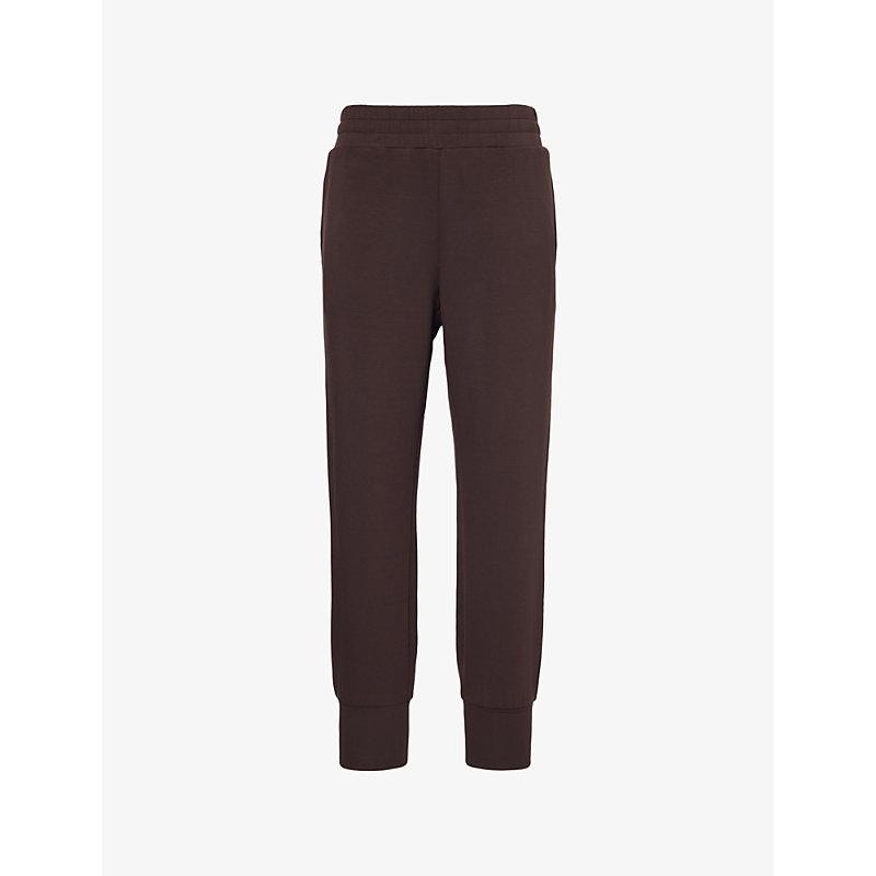 Slip-pocket elasticated-waistband stretch-jersey jogging bottoms