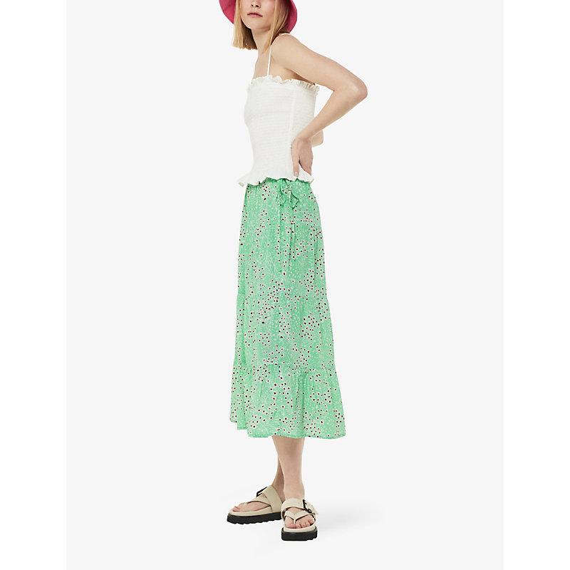 Daisy Meadow floral-print woven midi skirt