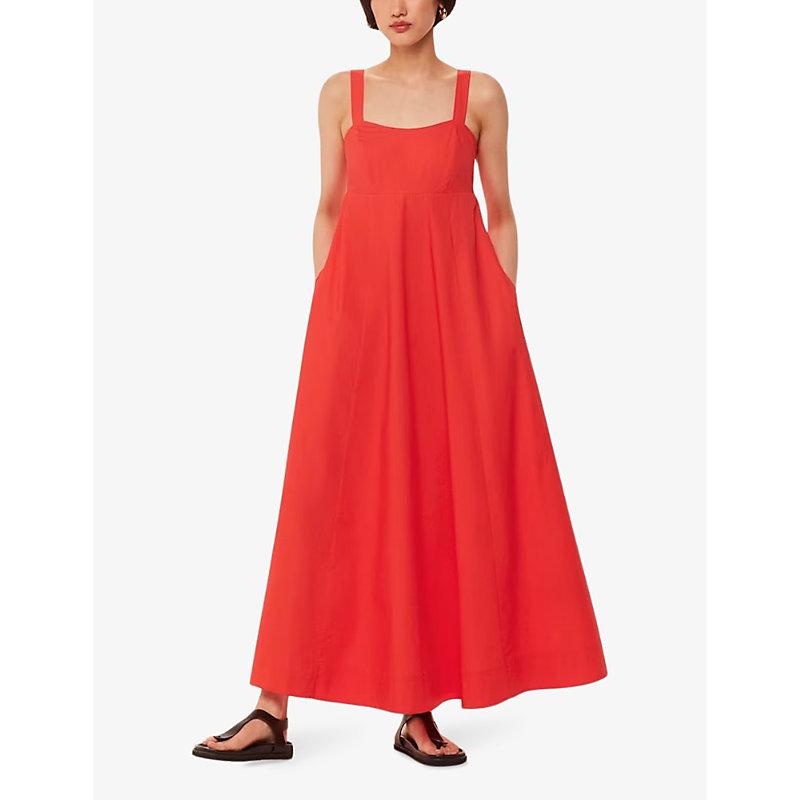 Anna square-neck sleeveless cotton maxi dress