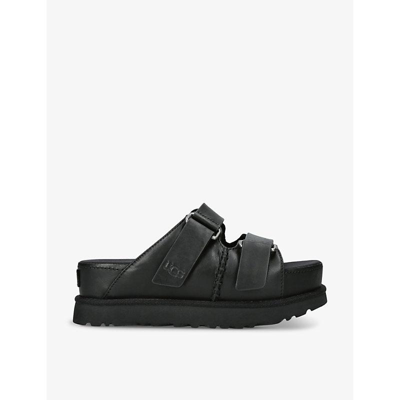 Goldenstar leather flatform sliders 