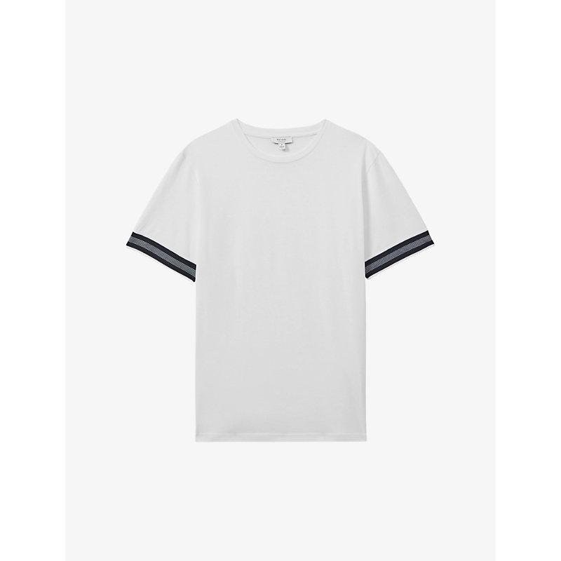 Dune striped-trim cotton T-shirt