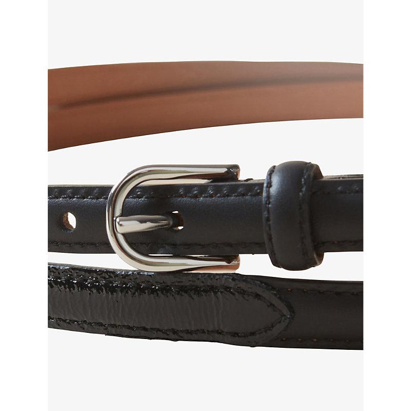 Slim leather belt