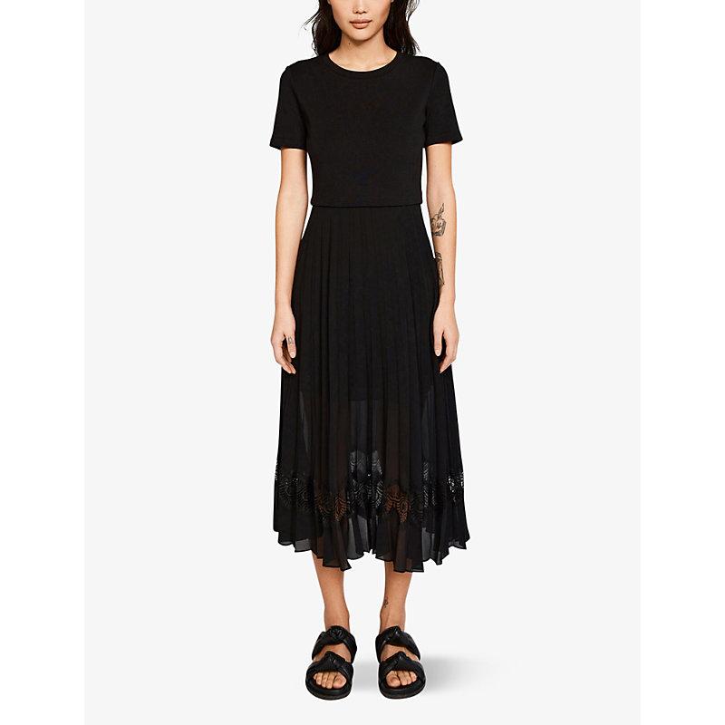 Telie pleated cotton midi dress