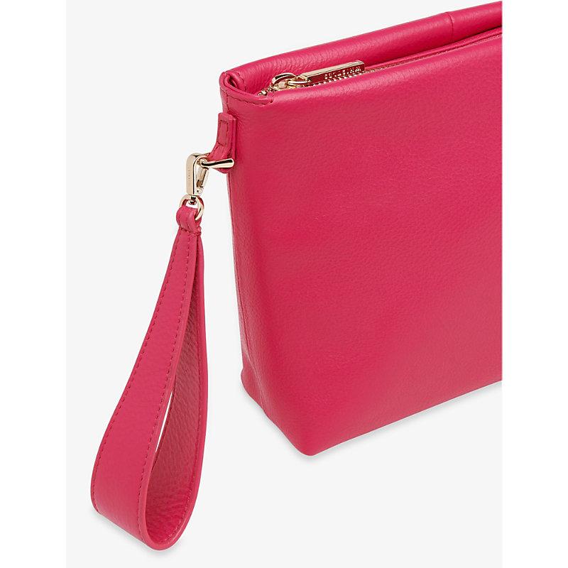 Avah wrist-strap leather clutch bag