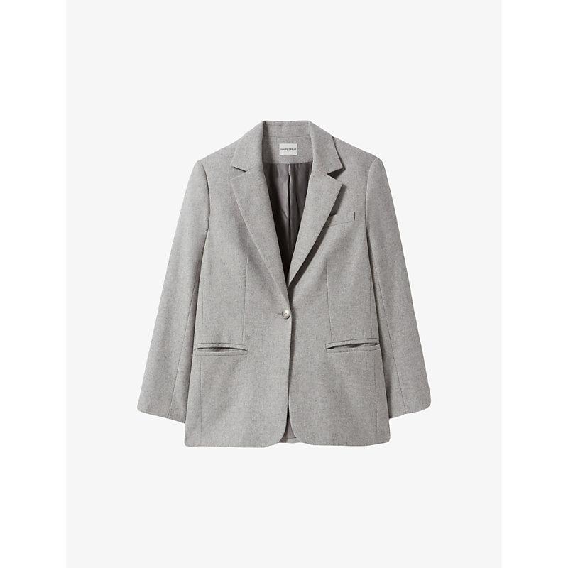 Oversized single-breasted wool-blend blazer