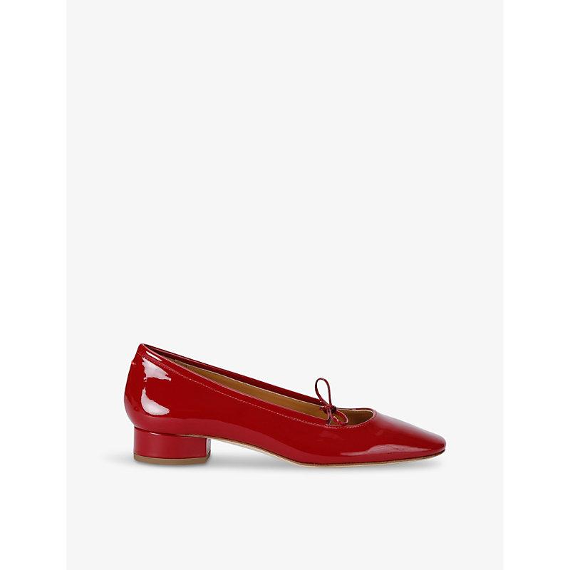 Darya 25 bow-fastened patent-leather ballet flats