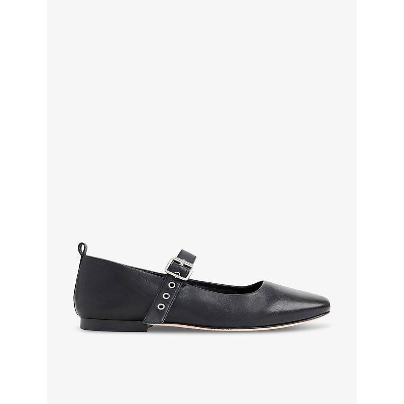 Elba eyelet-embellished leather ballet flats