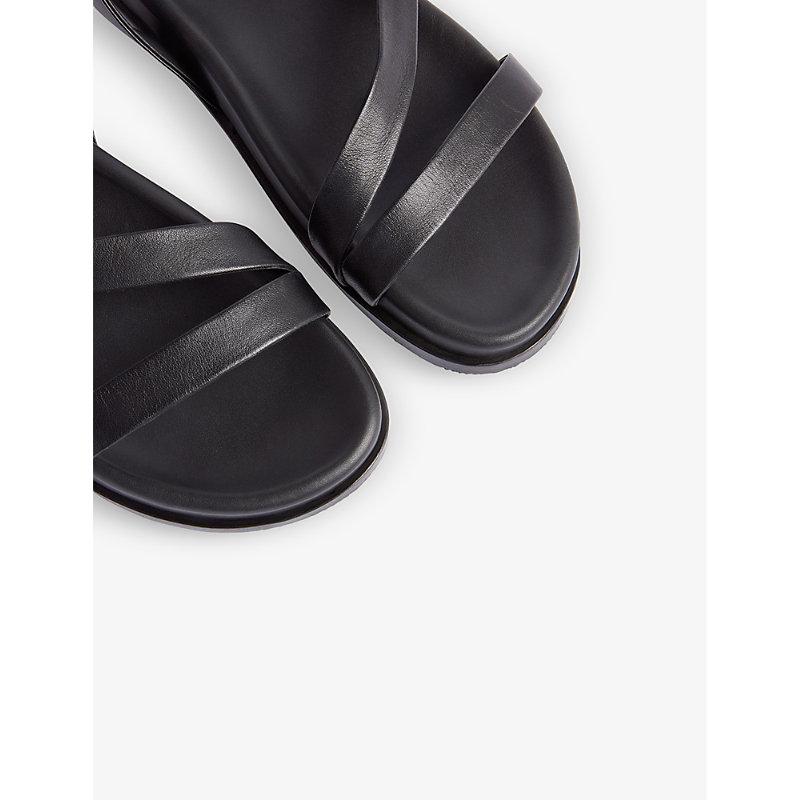 Gaia asymmetric strappy leather sandals