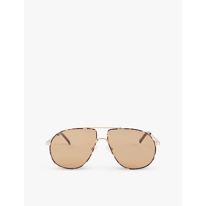 Schmaltzy aviator-frame metal sunglasses