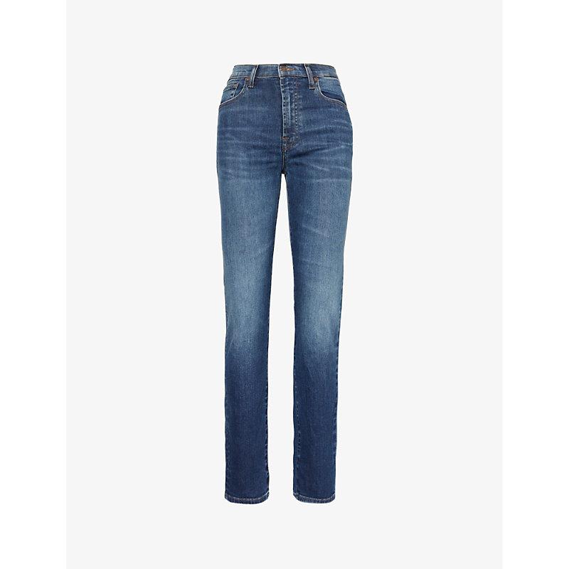 Easy Slim straight-leg mid-rise stretch-denim jeans