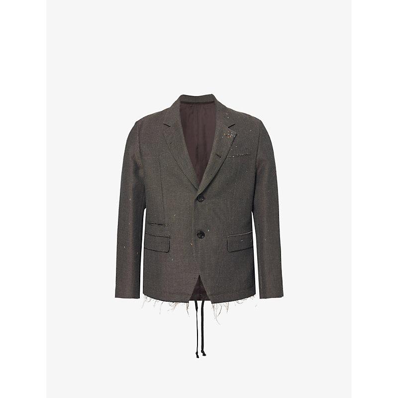 Scatter cross-stitch single-breasted woven blazer