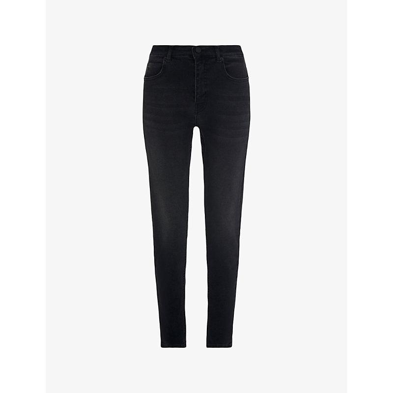 Sculpted high-rise stretch-denim jeans