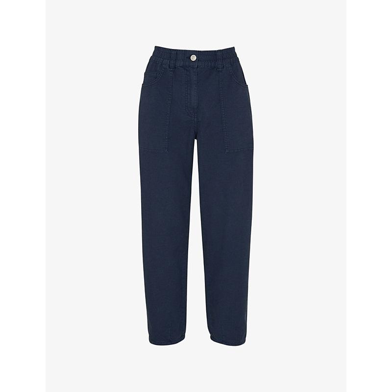 Tessa cropped mid-rise organic-cotton trousers