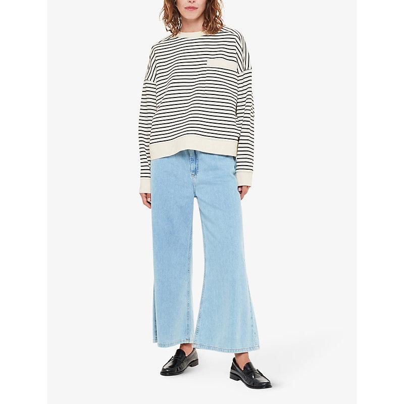 Relaxed-fit stripe cotton sweatshirt