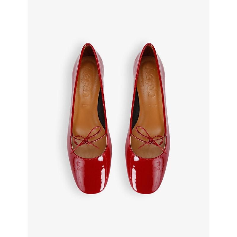 Darya 25 bow-fastened patent-leather ballet flats