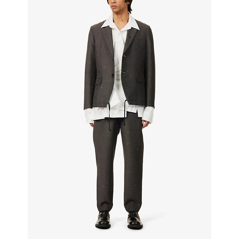 Scatter cross-stitch relaxed-fit woven trousers