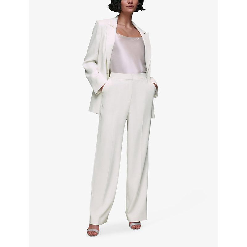 Andie straight-leg high-rise woven wedding trousers