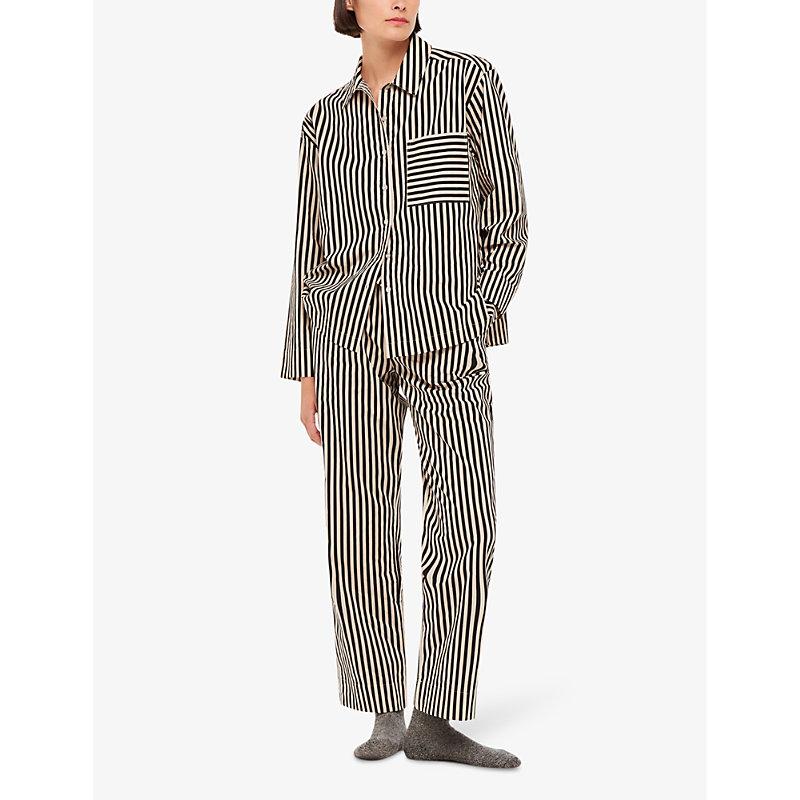 Stripe-print relaxed-fit cotton pyjama shirt