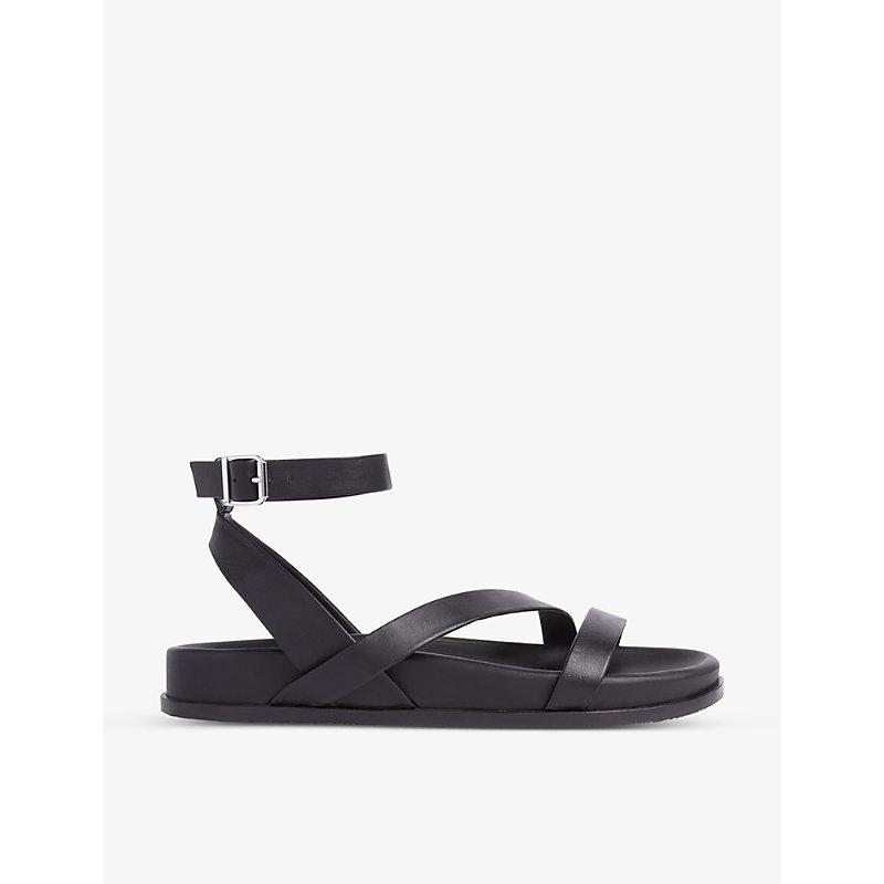 Gaia asymmetric strappy leather sandals