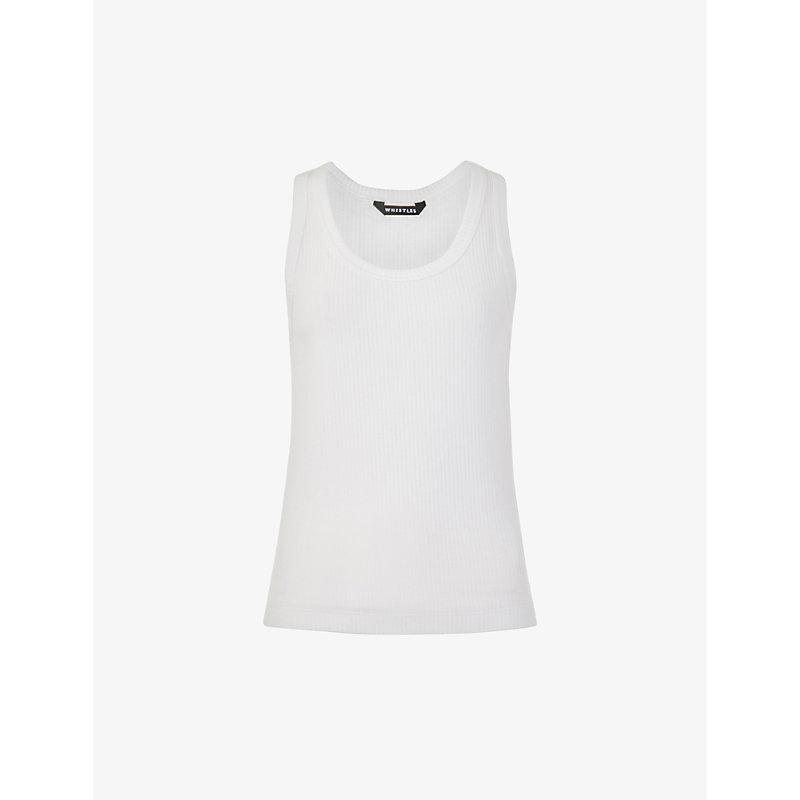 Scoop-neck ribbed stretch better-cotton vest top