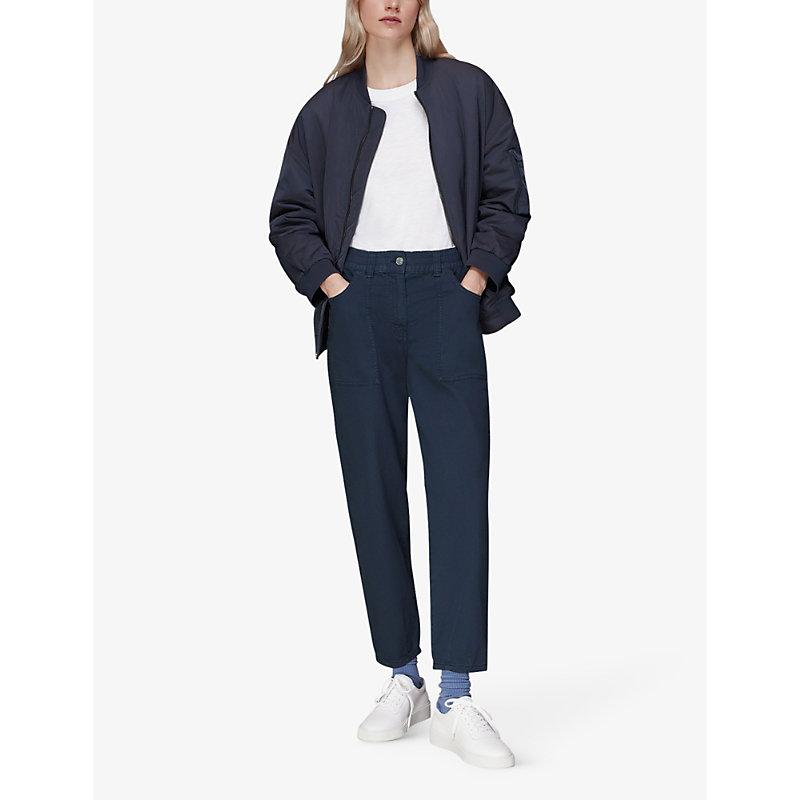 Tessa cropped mid-rise organic-cotton trousers