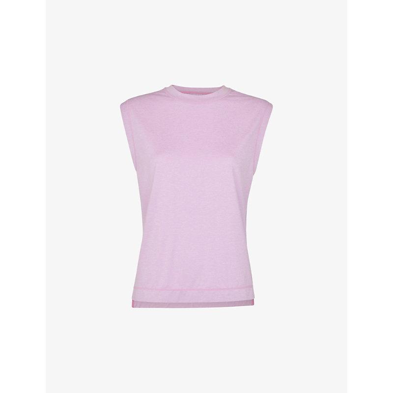 Boxy-fit stretch-recycled polyester tank top